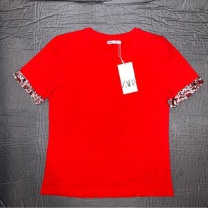 NWT Zara Women's T-Shirt red, Size M